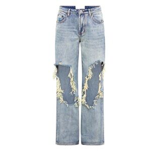 One teaspoon Jackson Mid Waist Wide Leg Denim Jeans Old Blue Size 24 (2) NWT